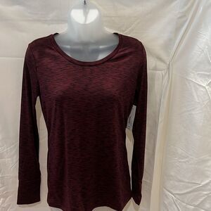 - - Ana long sleeve variated maroon and black top Size XS. New with tags.